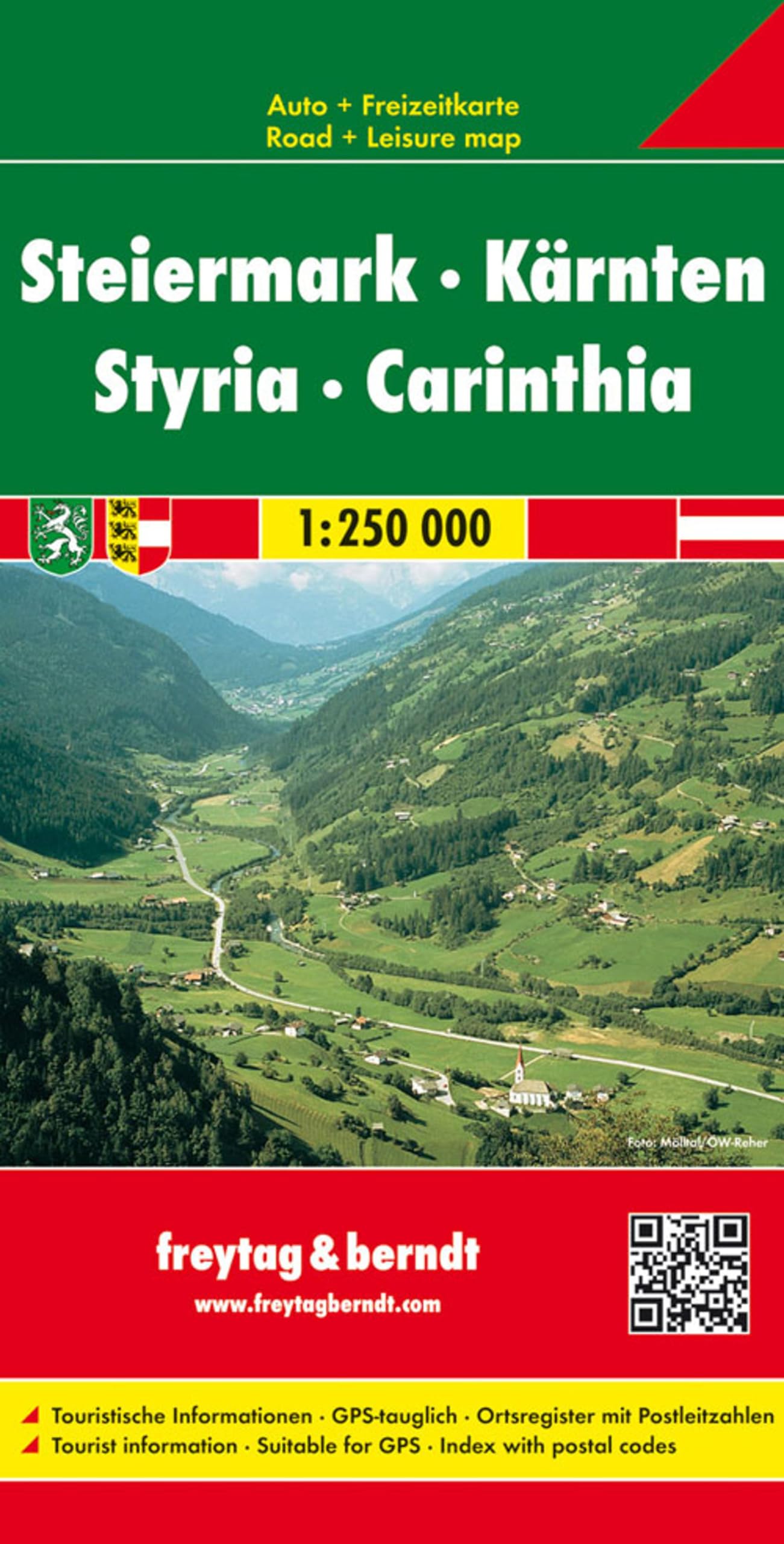 Styria - Carinthia Road Map 1:250 000: Wegenkaart 1:250 000
