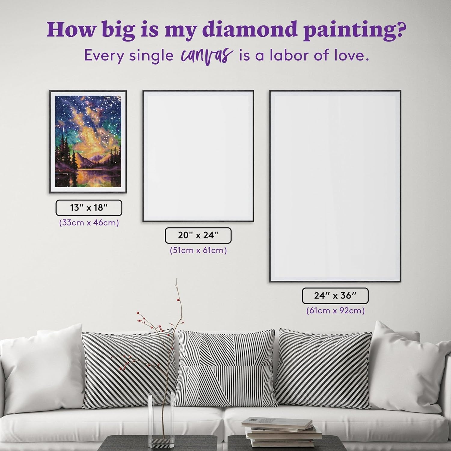 DIAMOND ART CLUB Starry Night - Night Music Diamond Painting Kit, Fun DIY Crafts for Adults, Square Diamond Art Canvas, 13" x 18" (33 cm x 46 cm)