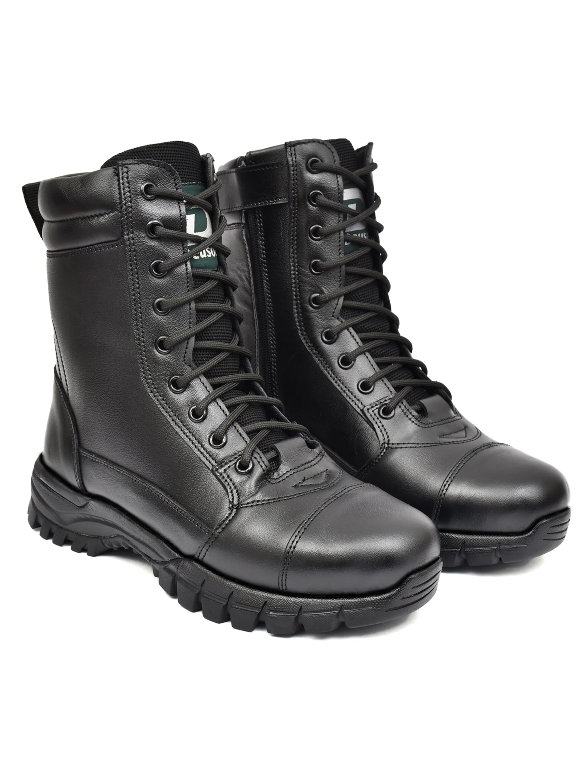 Men's Tactical Combat Boots, Black Genuine Suede Leather, Breathable Upper, Rubber Outsole, Ankle High-image-30