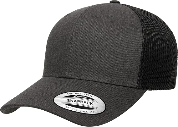 Yupoong Men's YP Classics Retro Trucker Hat, Dark Heather, One Size