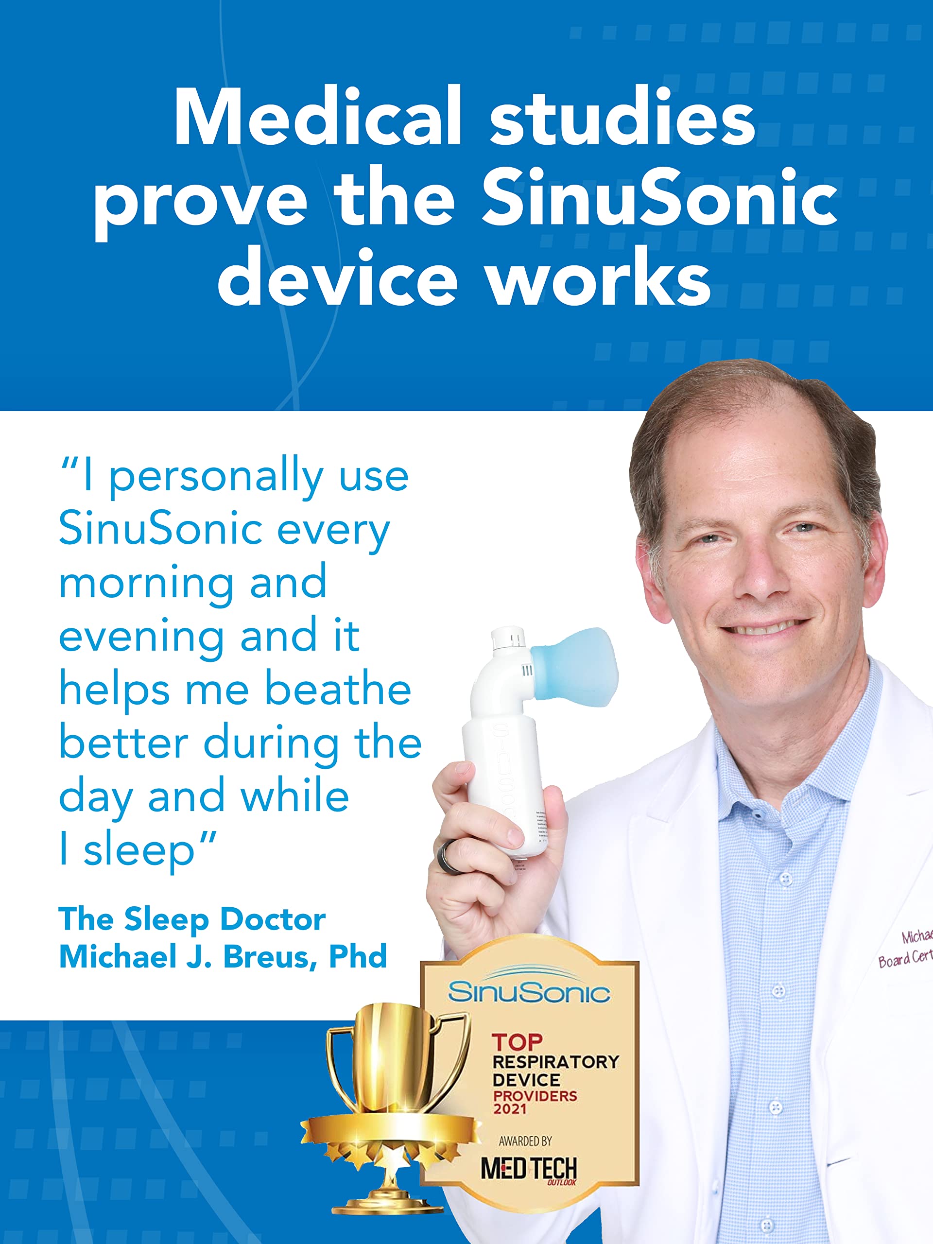 SinuSonic Nasal Congestion Relief Device, 6Month Supply — Clinically Proven for Sinus Pressure