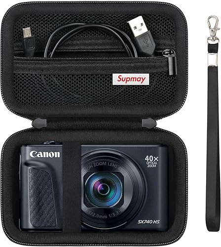 Estuche rígido de transporte para cámara digital Canon PowerShot SX740SX730SX720SX620G7X, bolsa de almacenamiento protectora con bolsillo de malla