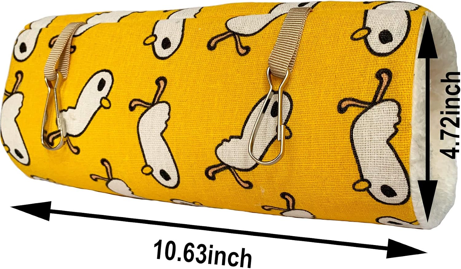 ruitong Hammock Bed Tunnel Shape Nest for Bunkbed Sugar Glider Hammock, Guinea Pig Cage Accessories Bedding, Warm Hammock for Parrot Ferret Squirrel Hamster Rat Play Sleep (Yellow Duck, m)
