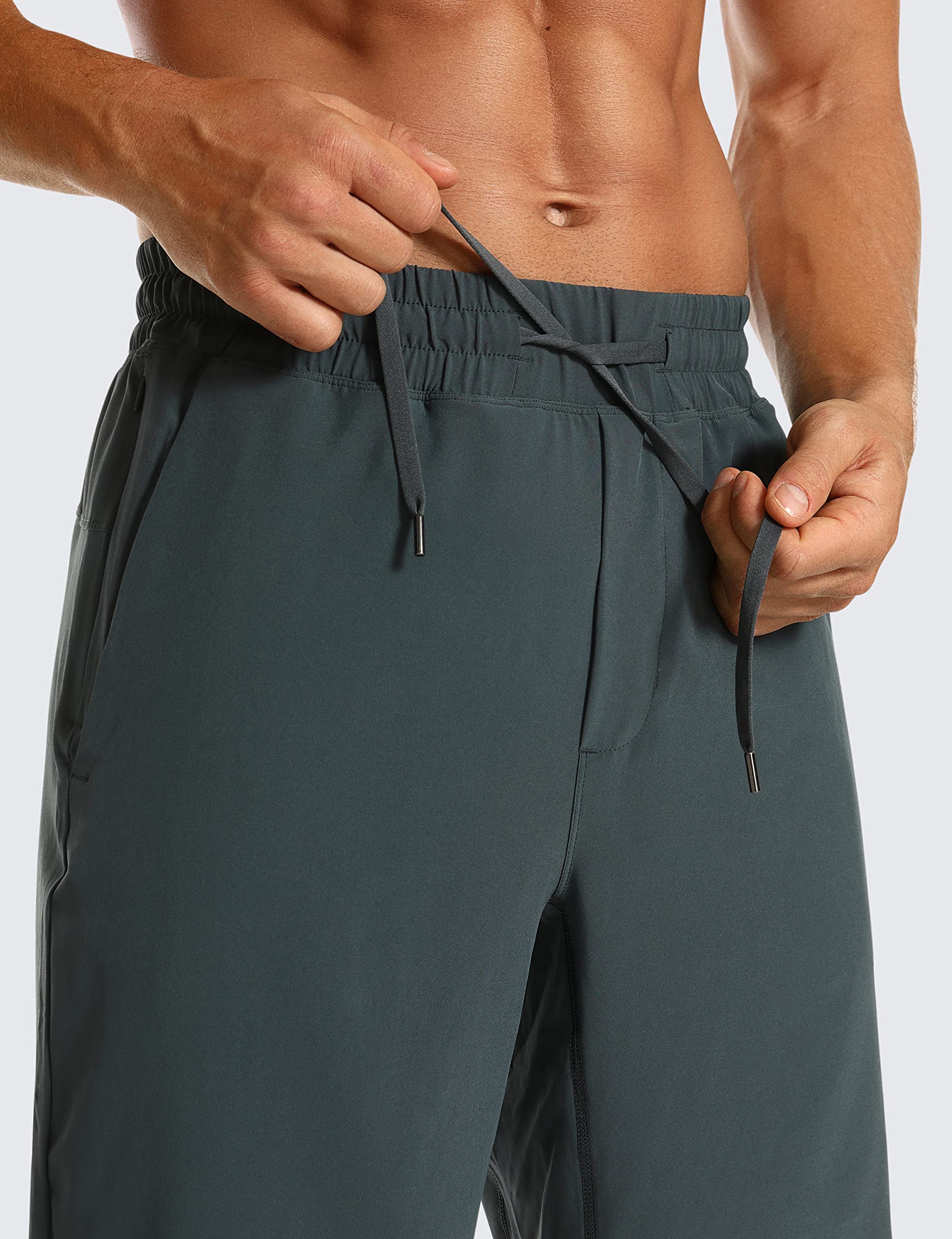 CRZ YOGA Pantalones Cortos de Running para Hombre con Forro - 23cm Melanita XL