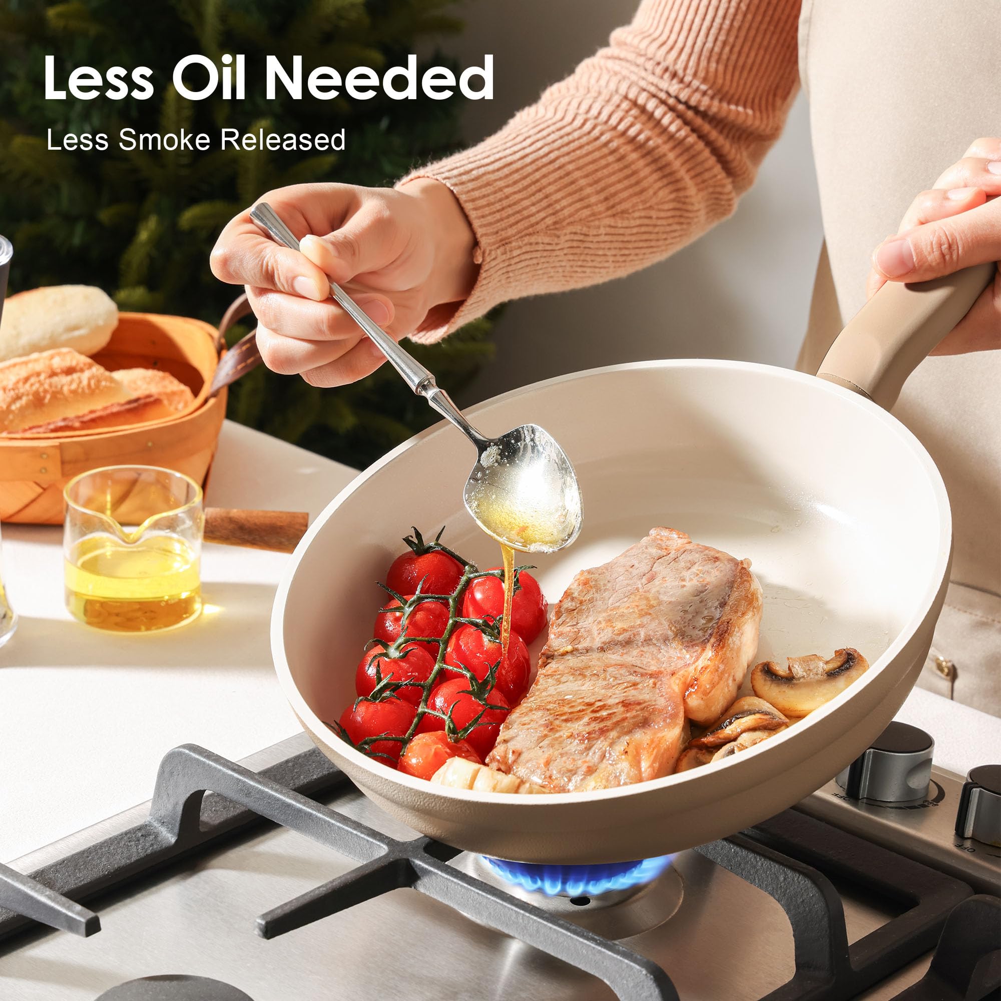 SENSARTE Ceramic Nonstick Cookware Set - 17 Piece -6 SENSARTE Ceramic Nonstick Cookware Set - 17 Piece -6