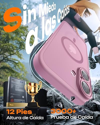 Miniatura 70 de TOCOL Funda magnética para iPhone 15 Pro Max, protección completa mejorada de la cámara, compatible con Magsafe, protección contra caídas, funda