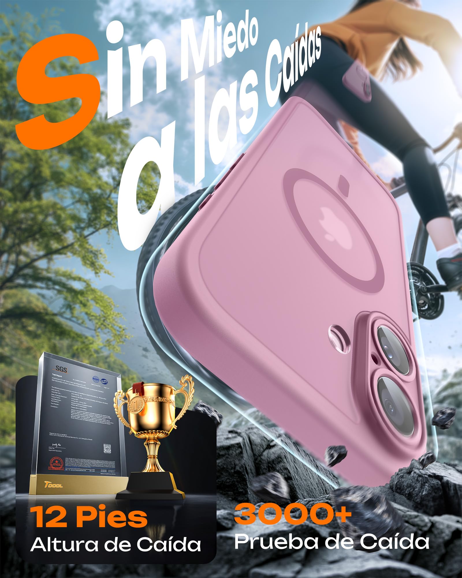 TOCOL Cover Magnetica per iPhone 16 6,1 Pollic, Compatibile con MagSafe, Protezione Fotocamera Integrata, Custodia Antiurto Traslucida Opaca, Lilla Viola