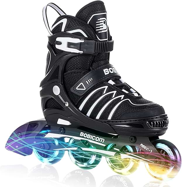 Adjustable Inline Skates With Light Up Wheels