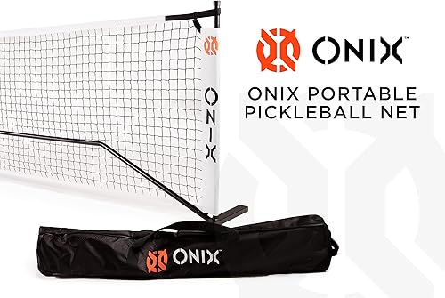 Miniatura 4 de Onix Pickleball - Juego de red portátil 2 en 1 de tamaño reglamentario y red de práctica que incluye funda de transporte con ruedas