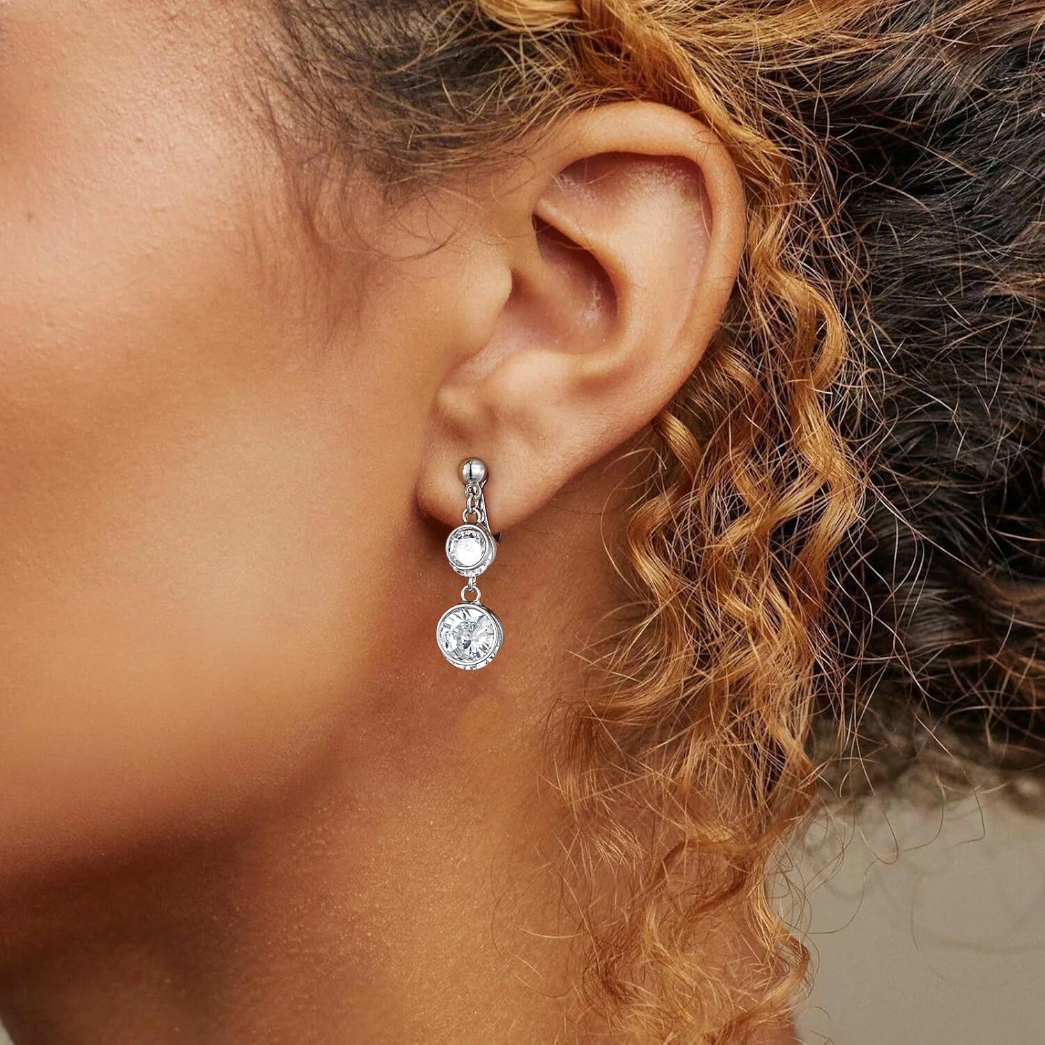 Clip on Earrings for Women Hypoallergenic Dainty Clip Earrings for Women 14K Gold/Silver Plated Drop Dangle Earrings 5A Cubic Zirconia Multiple Styles for Women Fashion Trendy Jewelry Gifts - Image 3