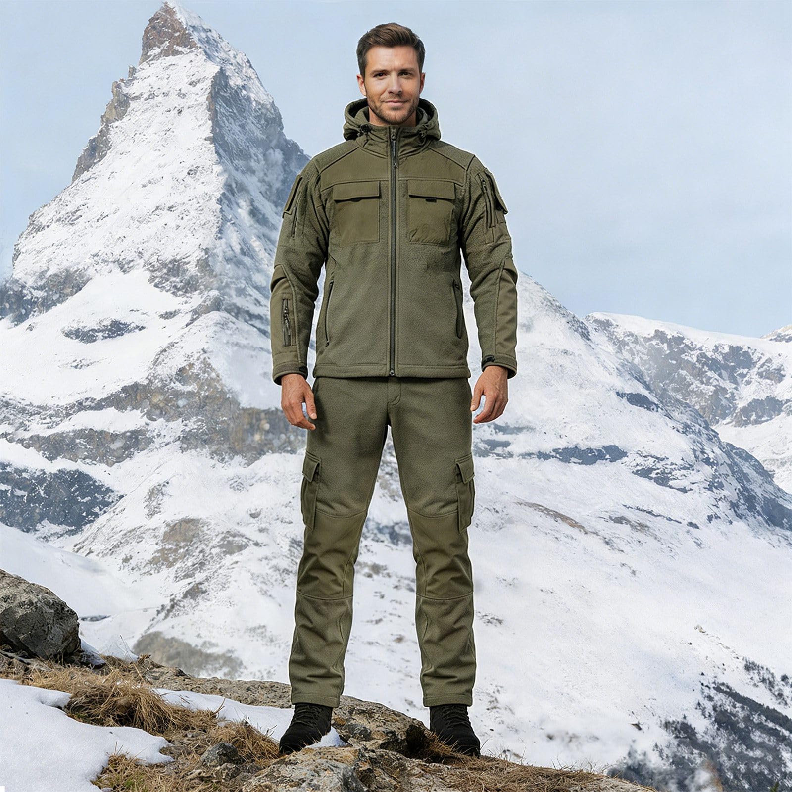 Airsoft Tarnanzug Herren Taktisch Uniformen Shirt & Hosen Anzug Militär Taktische Kleidung Outdoor Camouflage Jagdbekleidung für Kriegsspiel Paintball Jagd Schießen