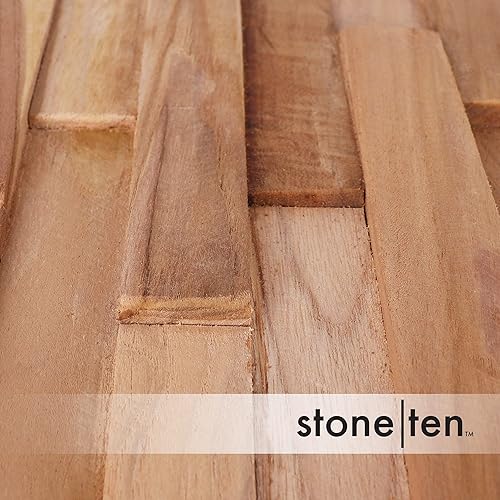 Miniatura 7 de Stone Ten Paneles de pared 3D de teca - Tablones de madera de teca - Paneles de madera boho para pared - Paneles de pared decorativos - Paneles de