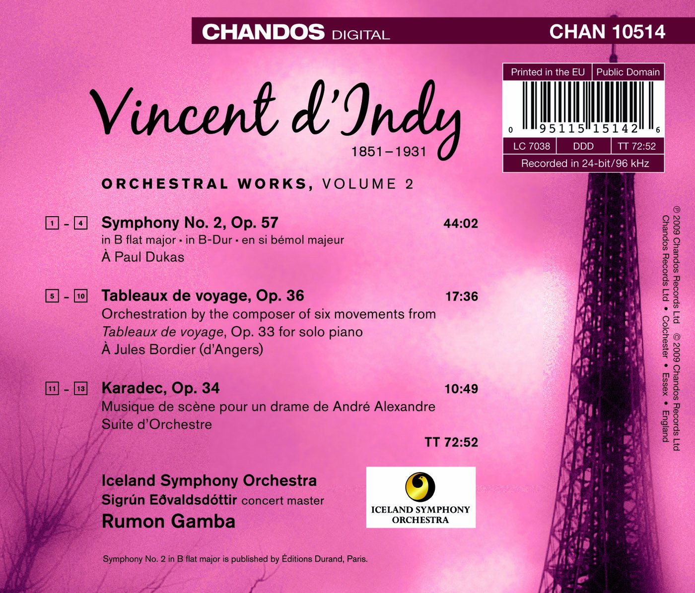 Sinfonie 2 / Karadec Suite / Tableaux De Voyage
