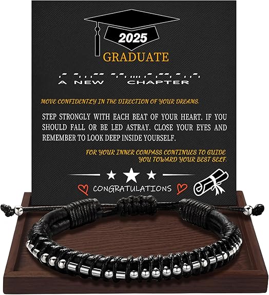 Inspirational Gifts for Men Morse Code Bracelets Mens Bracelets Graduation Gifts for Him Fathers Day Adjustable Leather Bracelet Motivational Birthday Annivesary Jewelry Stocking Stuffers for Men