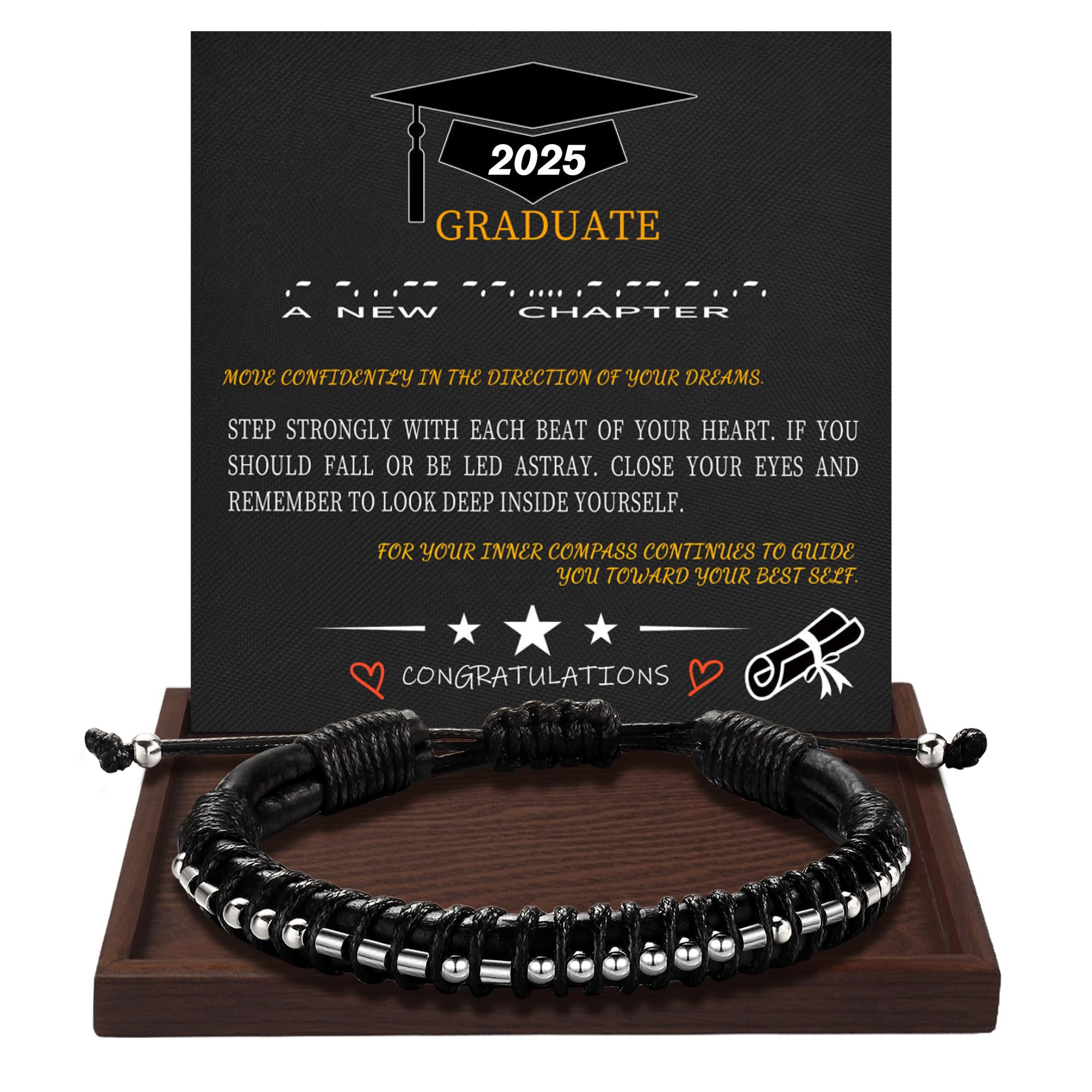 Btysun Fathers Day Gift, Gifts for Men Morse Code Bracelets for Men 2026 Graduation Gifts Mens Bracelet for Him Boyfriend Husband Leather Bracelet Motivational Birthday Jewelry Stocking Stuffers