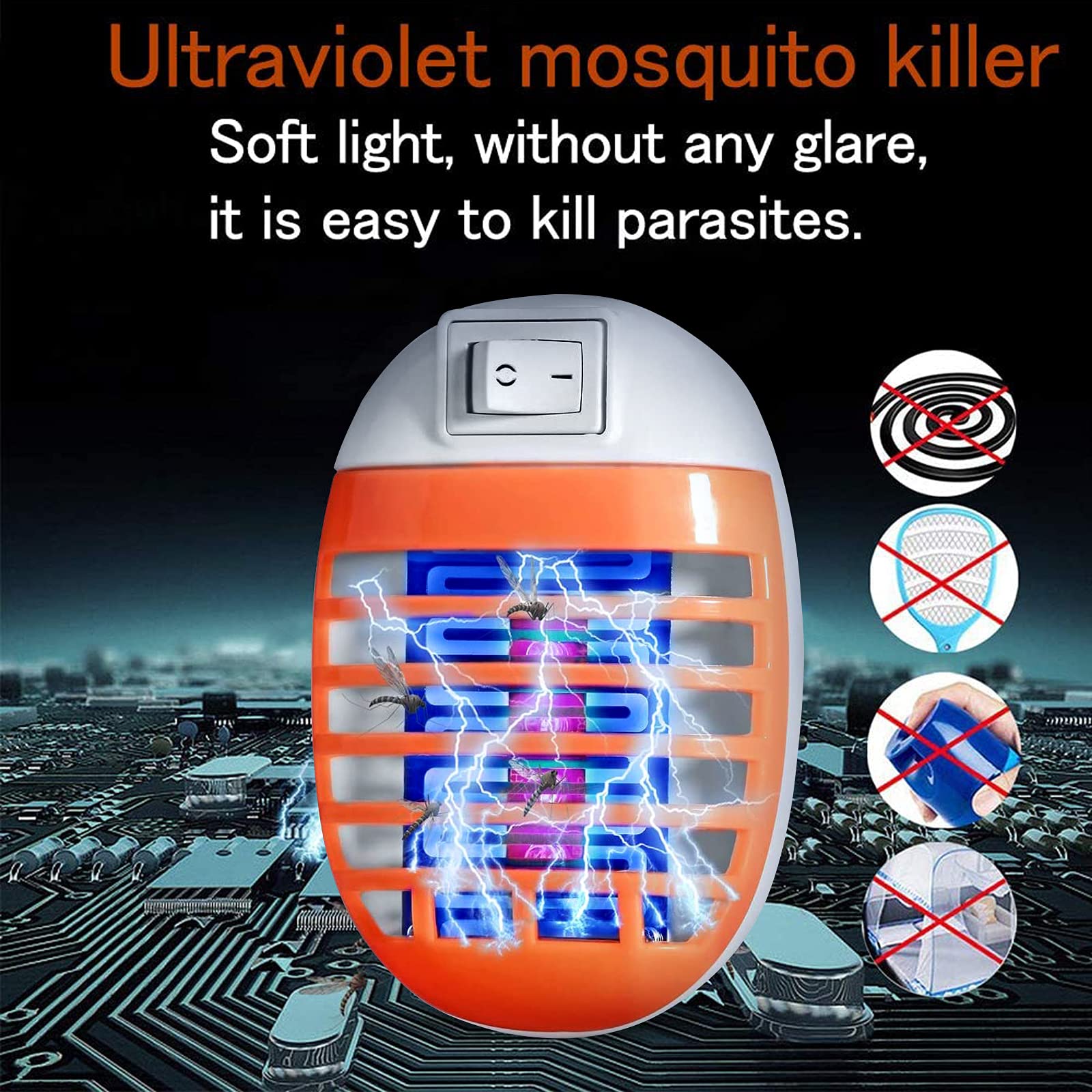 Lampe Anti Moustique, 4 Pièces Lampe Uv Anti Moustique, Tueur D'Insectes Électrique Uv