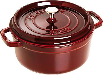Staub 40509-819 Picotte Round Grenadine Red, 7.1 inches 18 cm, Both Hands, Enameled Pot, Induction Compatible, La Cocotte Round
