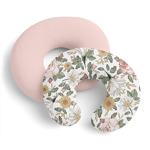 Miniatura 9 de Sweet Jojo Designs Funda de almohada de muselina de lactancia (floral bohemio vintage) para bebés, recién nacidos, bebés, 100% algodón, almohada no