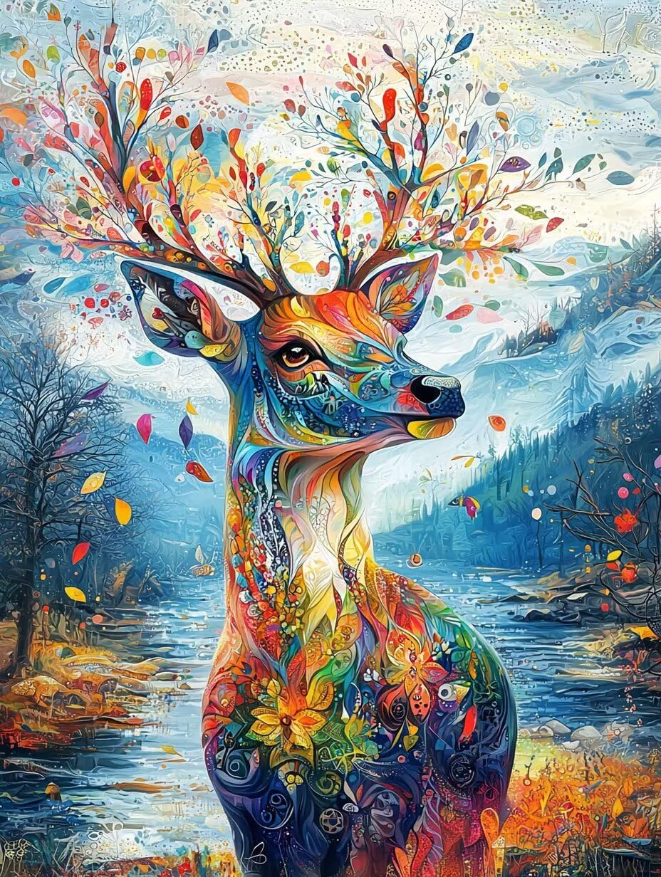 WEISHIWE Alce animale Dipingere con i Numeri per Adulti, 70x90cm a-198 | Paint by Numbers Kit con Pennelli e Acrilico Pigmento, Fai da te Olio La Pittura di Numeri Kit, Decora la Casa, senza Cornice