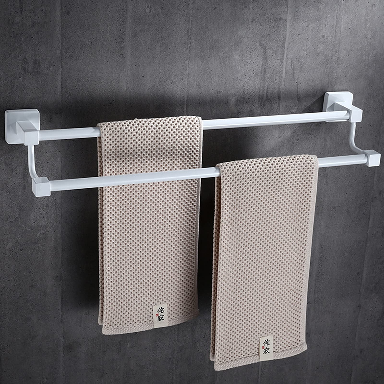 LYGXWJFC Toallero Toallero Doble, Montado en la Pared, Toallero de Aluminio, Toallero para baño, Resistente, /60 cm