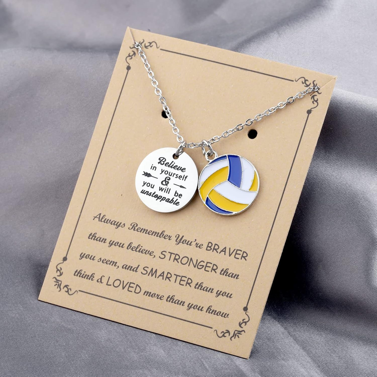 FUSTMW Volleyball Necklace Bracelet for Women Volleyball Gifts Volleyball Player Gifts Volleyball Jewelry - Image 7