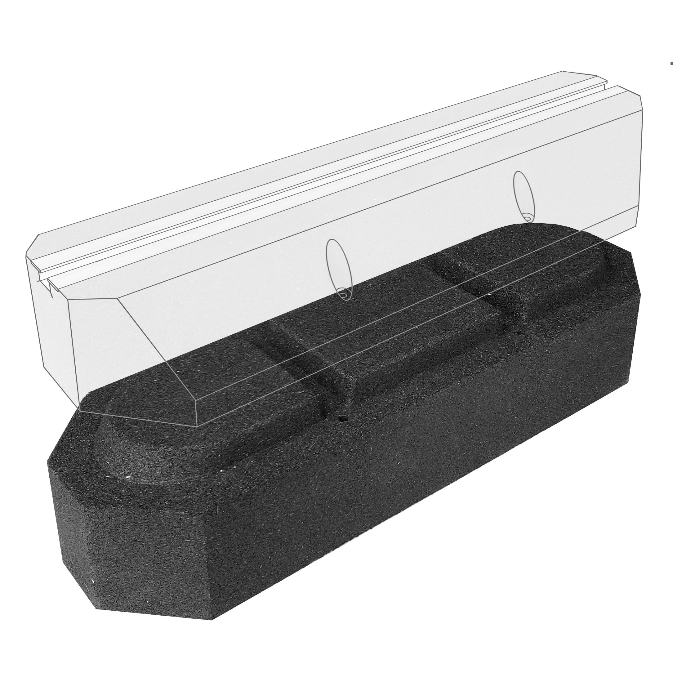 Dämpfungssockel Set 2×600 mm - 20 cm hoch Bodenkonsole für Wärmepumpen | 2 Stück Antivibrationsfüße | Montagesockel | Gummi Aufstellblocke | für Klimaanlage | für Klimagerät | Schwingungsdämpfer