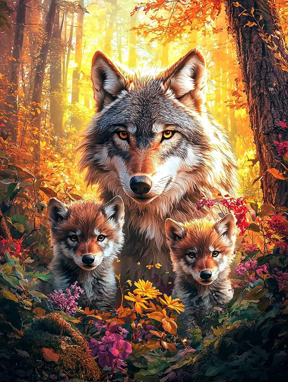 WEISHIWE Lupo animale Dipingere con i Numeri per Adulti, 70x90cm a-190 | Paint by Numbers Kit con Pennelli e Acrilico Pigmento, Fai da te Olio La Pittura di Numeri Kit, Decora la Casa, senza Cornice