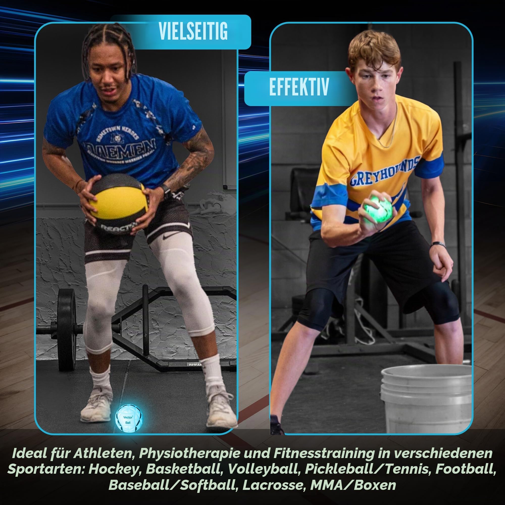 Vector Ball – Neuro-Visueller Reaktionsball zur Verbesserung der Sportgeschwindigkeit, Konzentration und Beweglichkeit – wasserdicht, farbwechselnde Wirkung