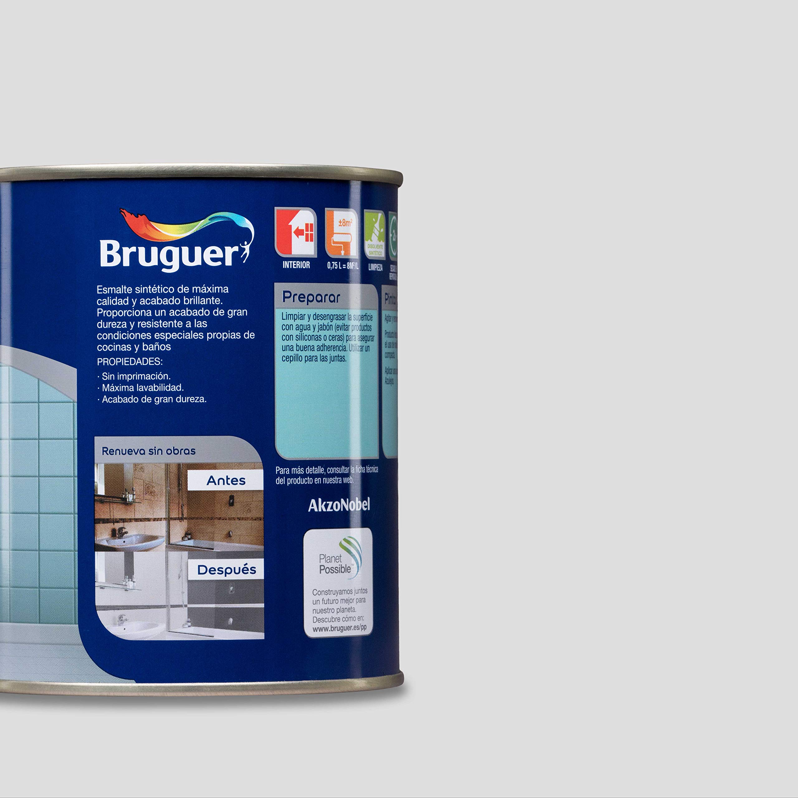 Bruguer Esmalte para Azulejos Brillante Gris Perla 750 ml