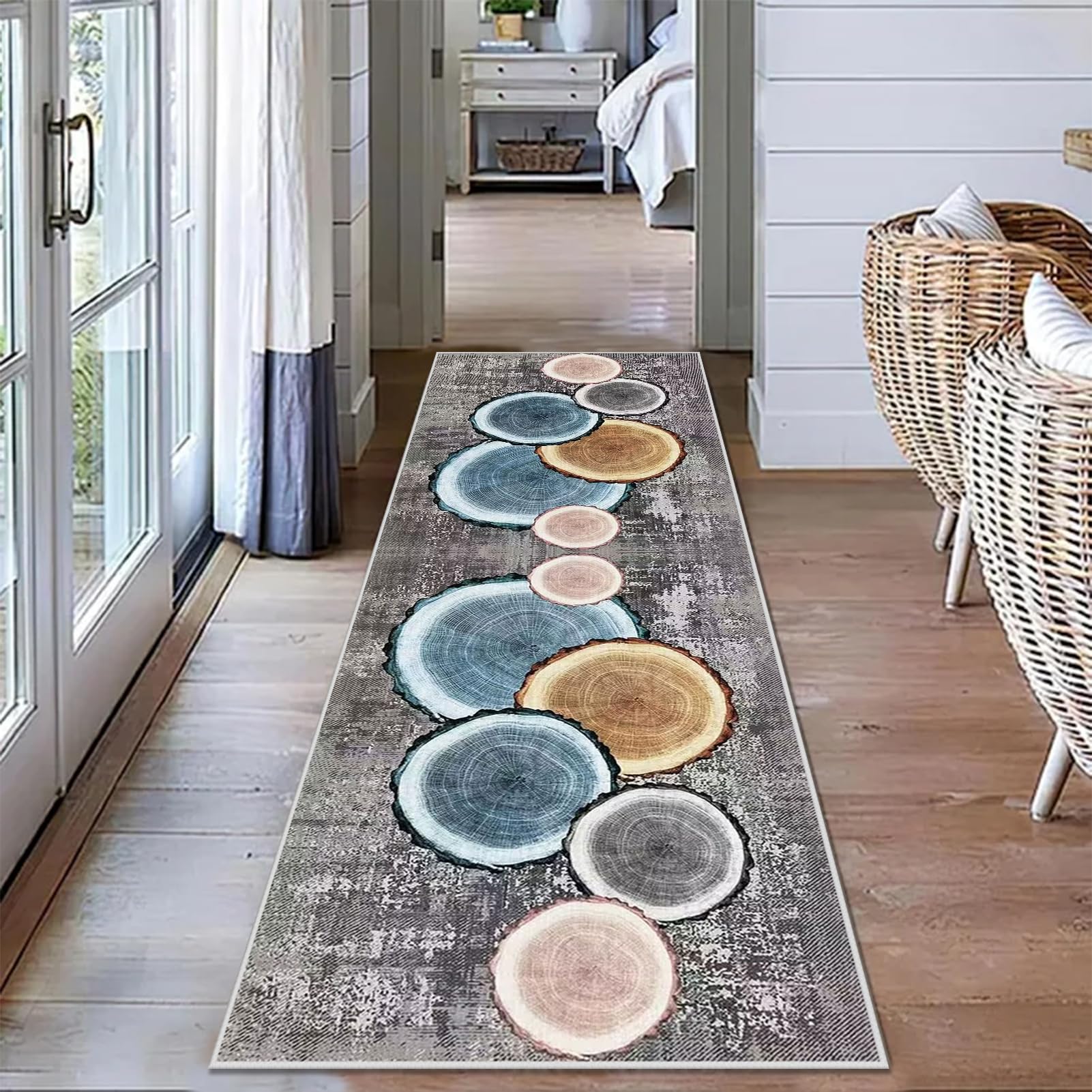 Taxestmy Runner Rugs for Hallway, Washable Rugs for Kitchen, Non-Slip Long Washable Entryway Floor Mats Vintage Area Rugs for Carpet Runners for Kitchen, Laundry, Bedside 60 x 280 cm