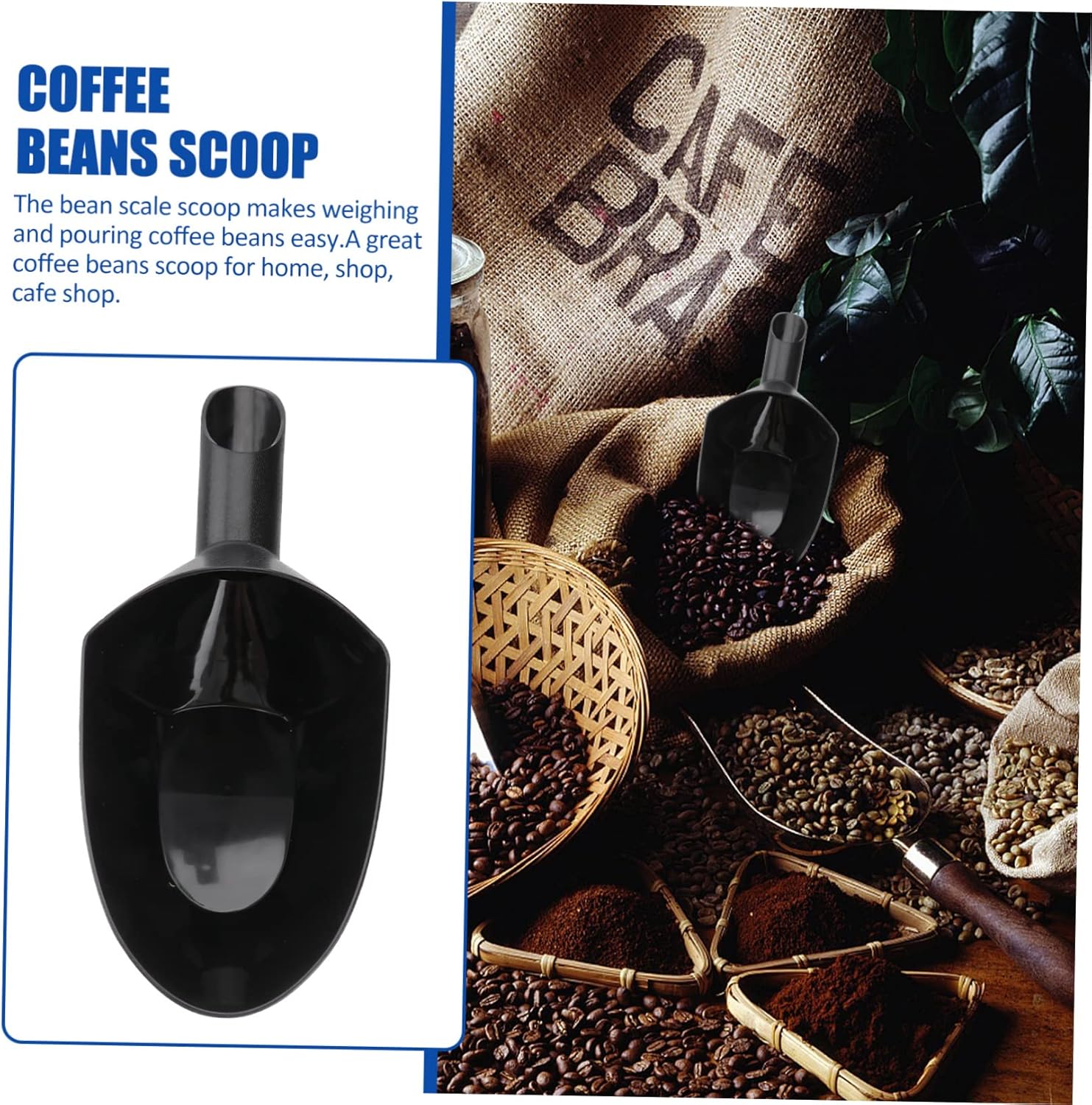 Coffee Beans Shovel Large Capacity Lightweight Ergonomic Design for Easy Weighing and Filling for Home and Cafe Use Dark Grey