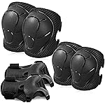 BOSONER Basic Kids Protective Gear: Kids Knee Pads and Elbow Pads with Wrist Guards Set for 3-15 Years - Design for Roller Skates, Cycling, BMX Bike, Skateboard, Inline Skating, Scooter Riding Sports