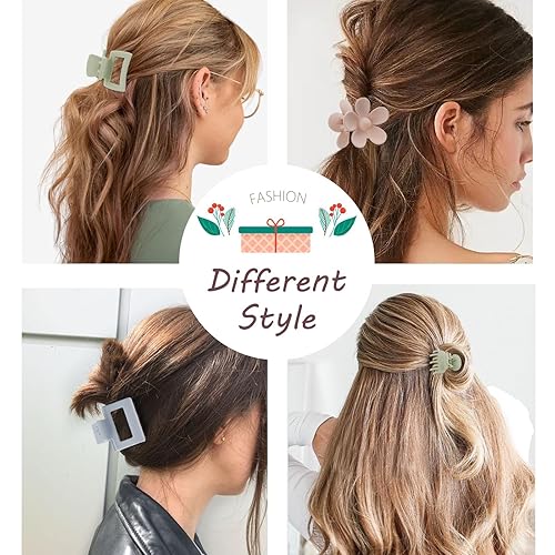 Miniatura 4 de 16 pinzas pequeñas para cabello fino y grueso, 4 formas de pinzas pequeñas para el cabello, bonitos clips de flores para mujeres y niñas, mini