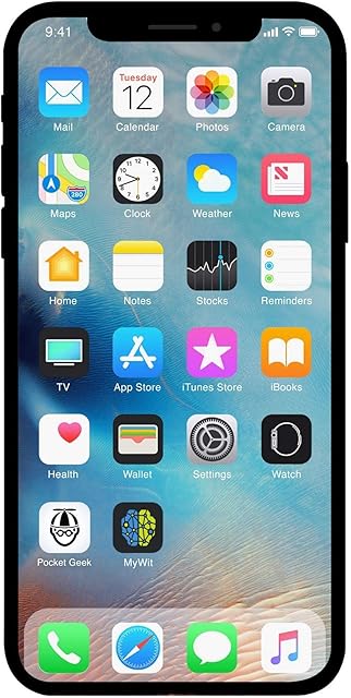 Apple iPhone X, US Version, 64GB, Silver - Unlocked (Renewed)