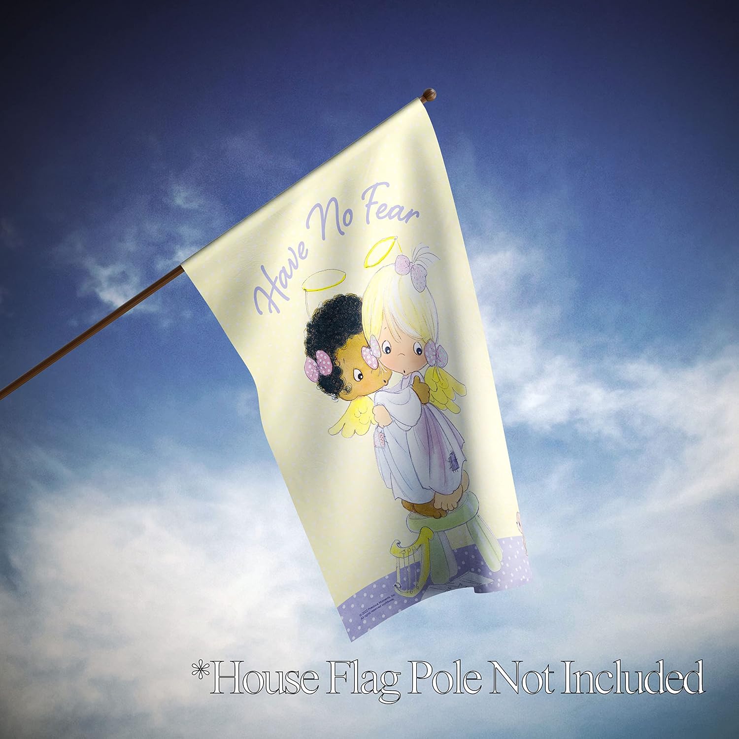 Flagology.com, Precious Moments Life is Better with Friends Angels – House Flag 28" x 40", Outdoor Flag, Exclusive Premium Fabric, Licensed Precious Moments, Inspirational