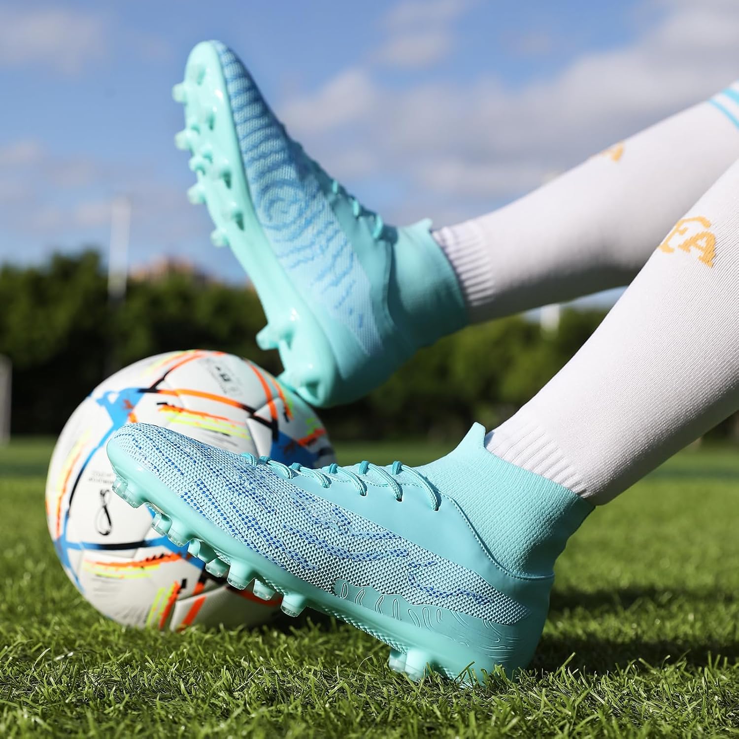 Soccer Cleats for Mens Womens Football Shoes Turf Soccer Shoes Indoor/Outdoor High-top Football Cleats AG/FG - Image 7