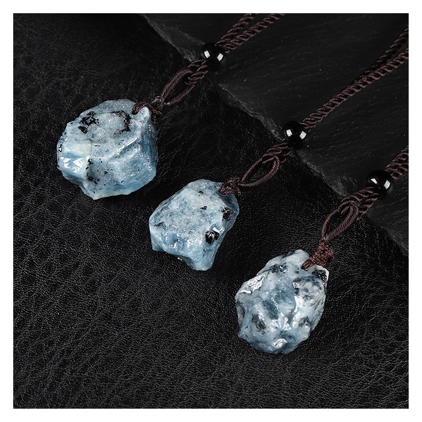 Colgante de zafiro natural en bruto con amatista, joyería mineral genuina de alta pureza
