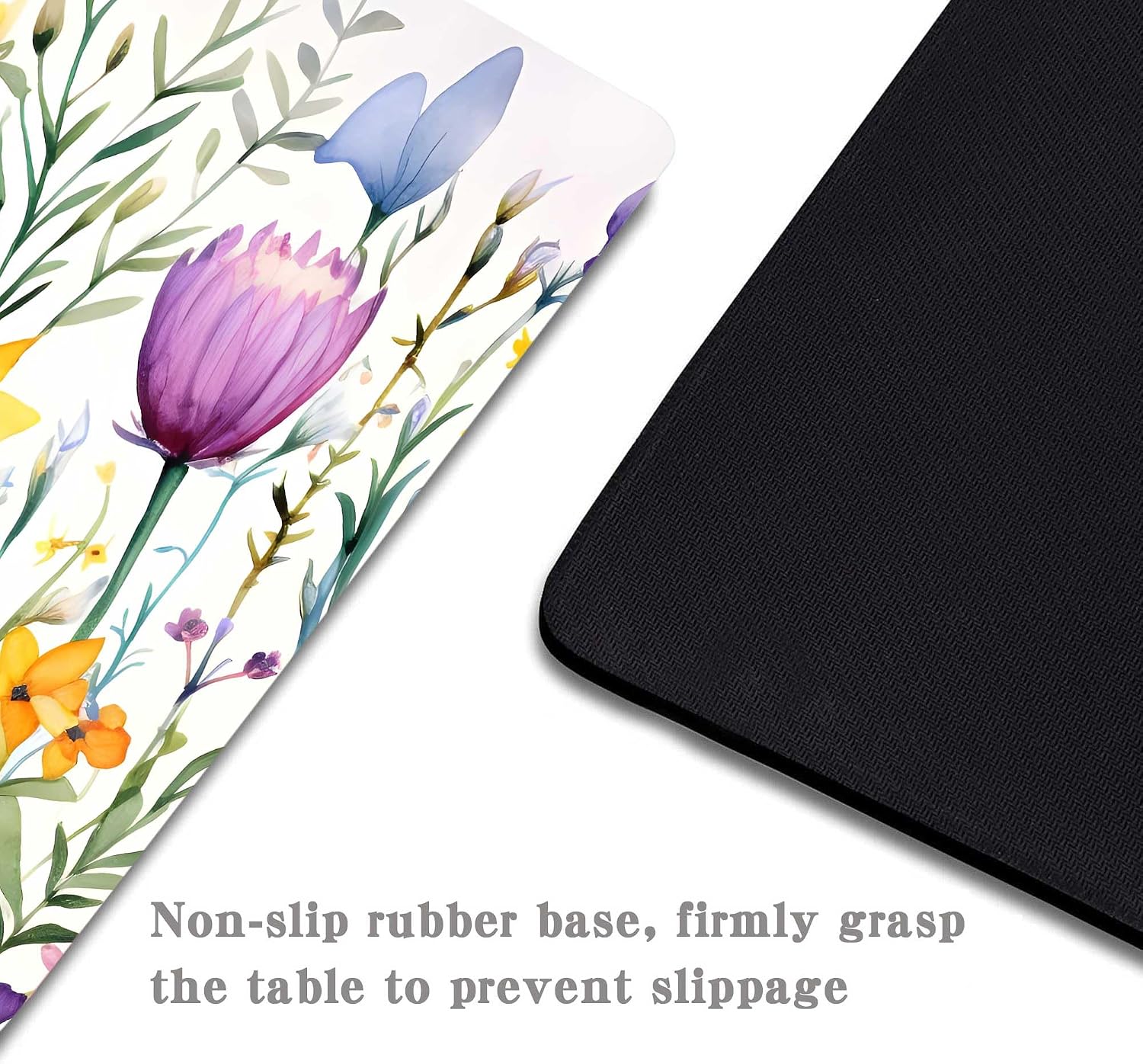 Beautiful Floral Plants Mouse Pad,Purple Flowers Mouse Pads for Desk,Soft Cute Computer Mouse Mat Washable Mousepad Computer Mouse Pads for Women,Square Waterproof Non-Slip Rubber Base MousePads image 4