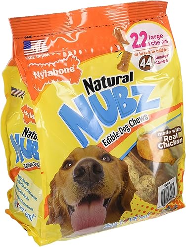 Miniatura 1 de Paquete de 2 masticadores comestibles para perros Nylabone Natural Nubz de 22 quilates. (2,6lb/bolsa) – Total 5,2lb
