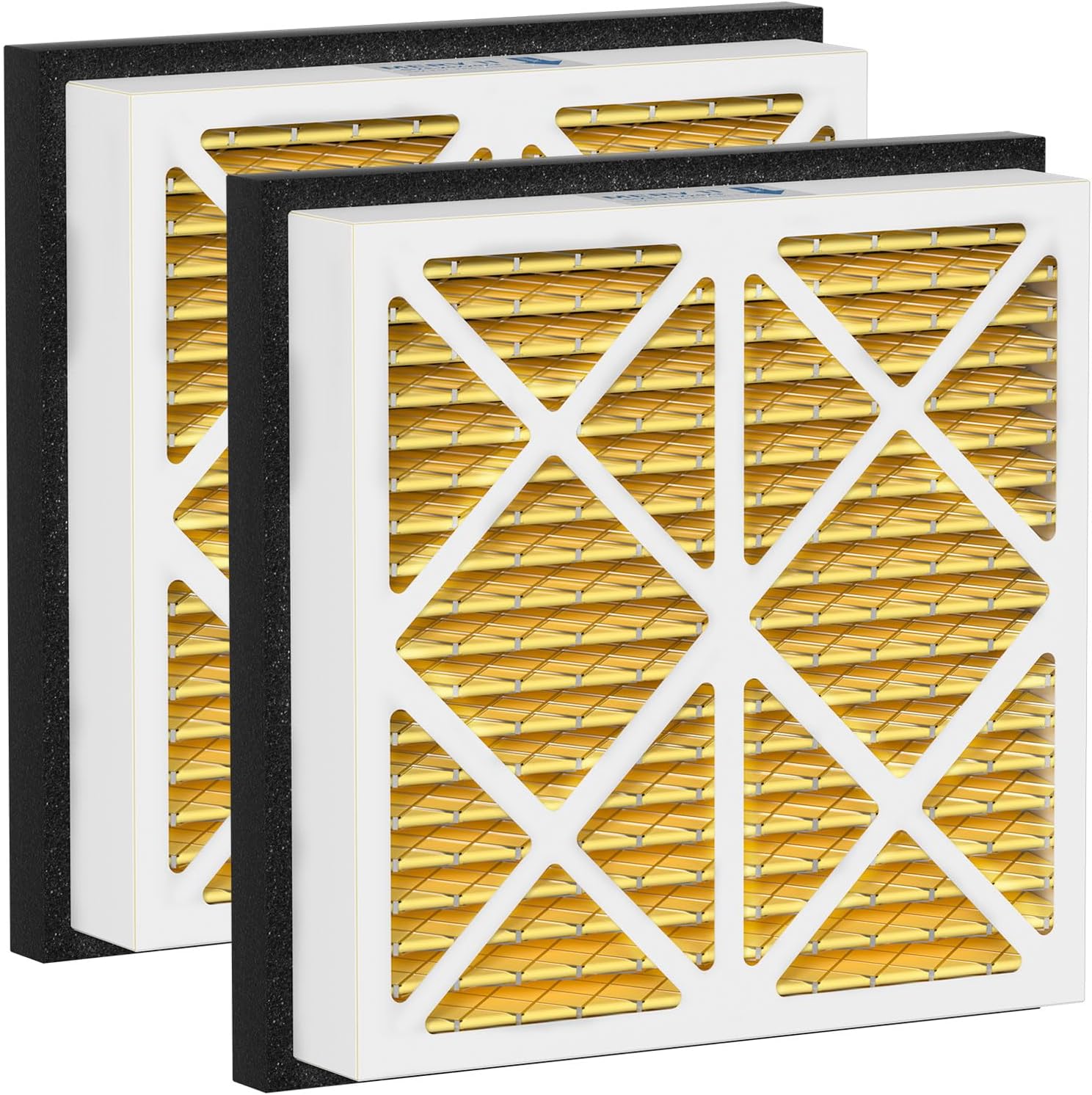 20x20x3 MERV-11 Pleated Air Filter Replacement Compatible with Zephyr VGF Series 20x20x3 Whole Home Return Air Grille Filter, Yellow 2 Pack