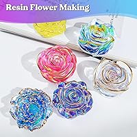 Vista 3 de LET'S RESIN Flower Resin Molds, Rose Candle Making Molds Including 6 PCS Flower Silicone Resina Moldes, Silicone Molds for Epoxy Resin Craft,Candle
