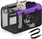 Conlun Sac de transport pour chats, Porte-animaux pour chiens avec 4-Sided Mesh,transporteur de chats approuvé par ligne aérienne pour les petits chats et les petits chatons 6Kg,Transporteur de Cat collapsible-M, Noir