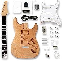 Vista 7 de BexGears - Kits de guitarra eléctrica, estilo ST, para armarla tú mismo, con cuerpo de caoba, mástil de arce y diapasón de ébano compuesto