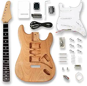 BexGears Electric Guitar Kits okoume wood Body Mapel neck & composite ebony fingerboard black