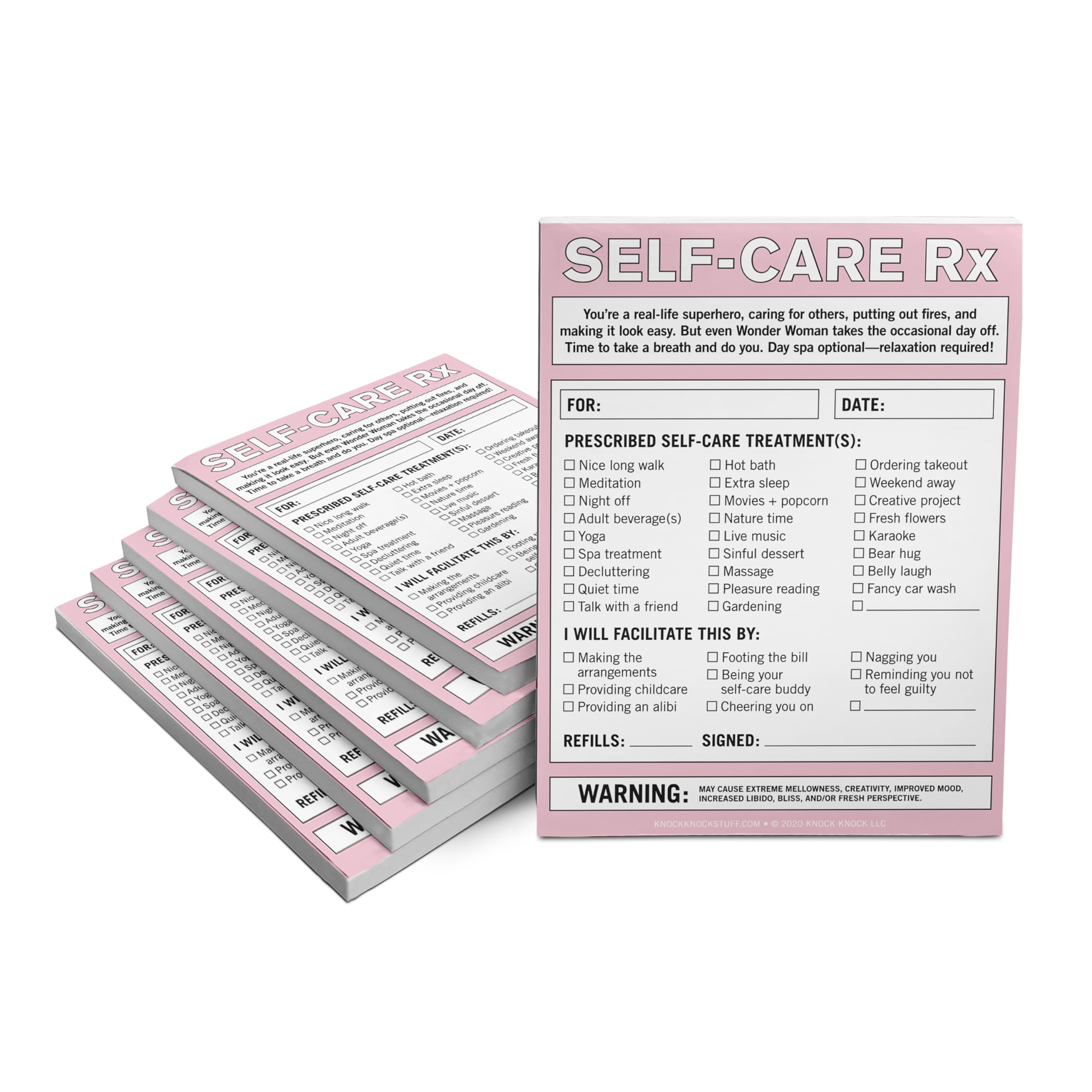 6-Count Knock Knock Self-Care RX Nifty Note Pads - Self Care Gifts &amp; Funny Gift Ideas for Friends, 4 x 5.25-inches