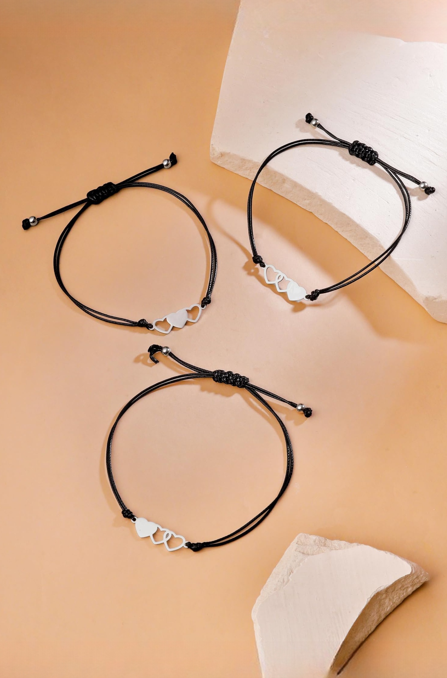 Bracelet for Women and Girls Fashion Silver Friendship Bracelets for Women Girls | Heart Shaped Friendship Bands Bracelet |Gift for Best Friend Friendship Bff Bracelets