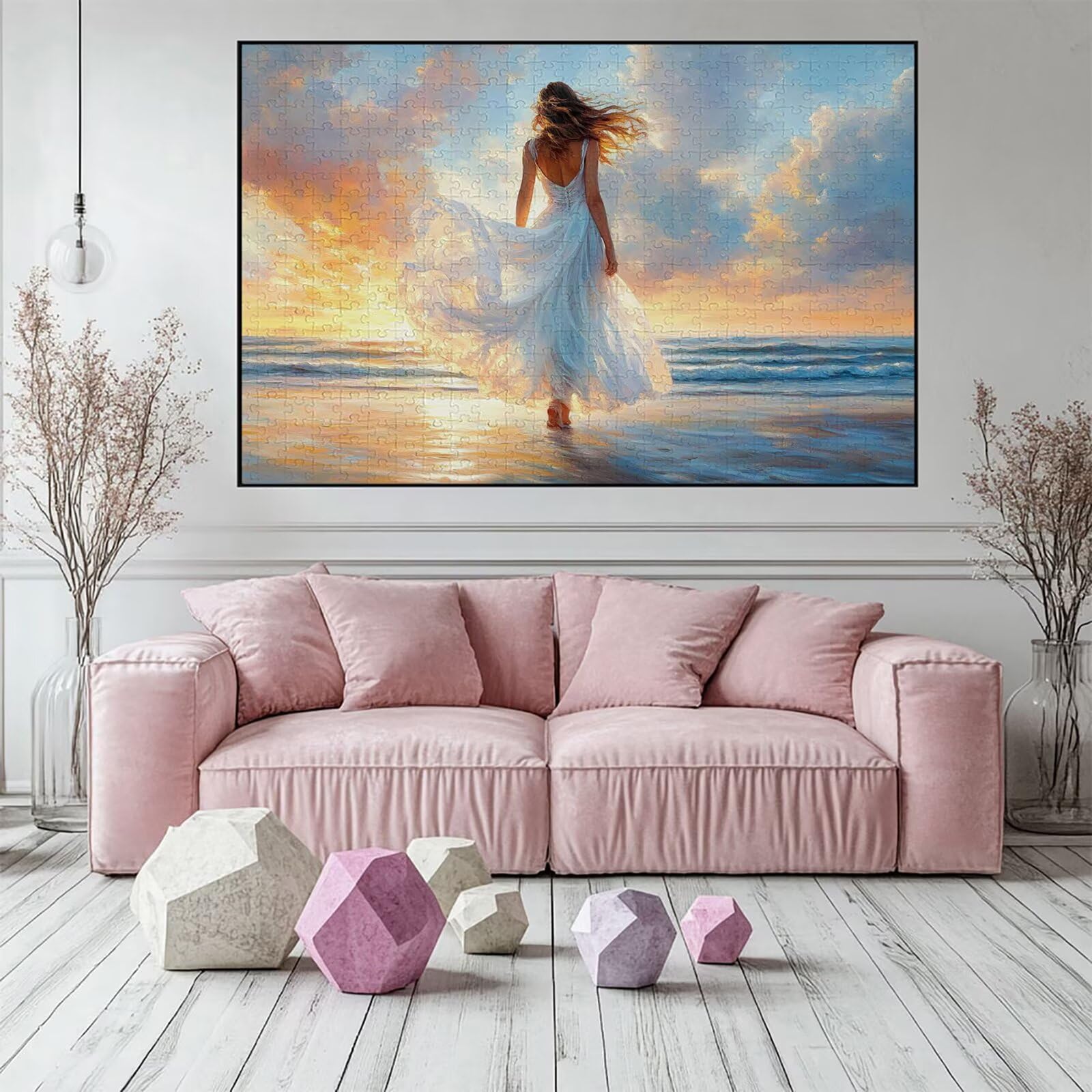 Puzzle 4000 elementów plaża puzzle dla dorosłych kobiet 141 x 87 cm unikalne rzemiosło klasyczne 3D drewniana układanka do rodzinnych gier biznesowych, układanka do samodzielnego wykonania nawet do