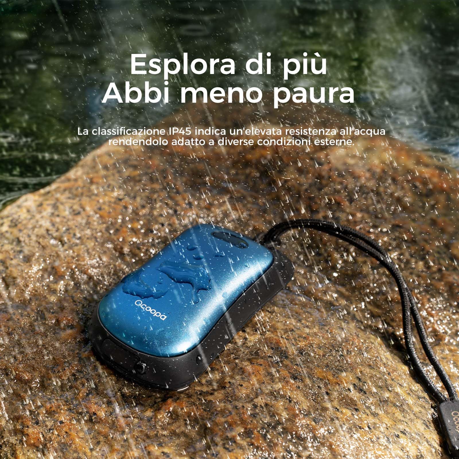 OCOOPA Scaldamani ricaricabili 2 pezzi magnetici,IP45 resistenti all'acqua, scaldamani elettrici 6000 mAh, calore 18 ore, riscaldatore tascabile portatile, regali per esterni, golf, campeggio, Urban