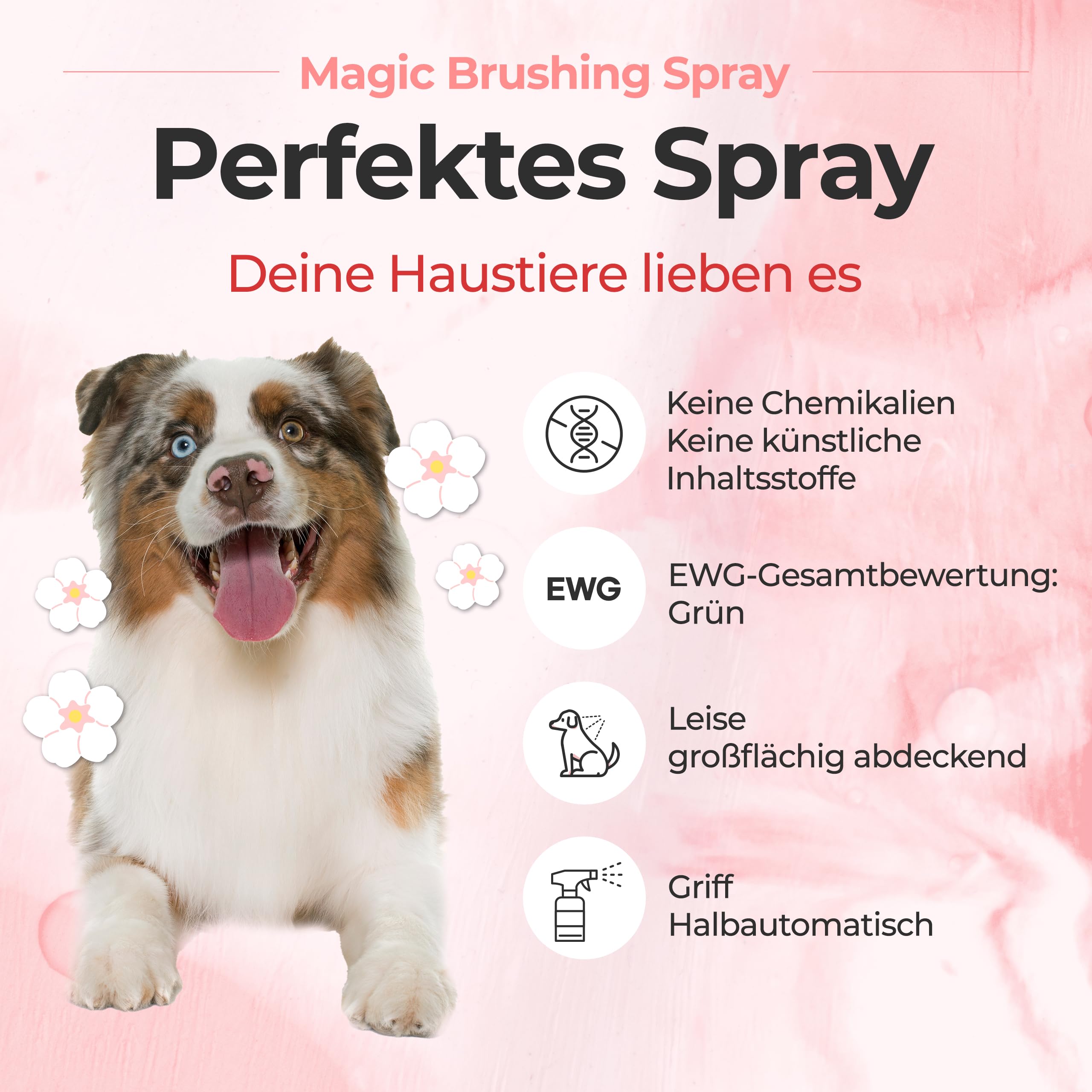 JAYU PET Magic Brushing Spray – Entwirrungsspray für Hunde, gegen Verfilzungen & Juckreiz, hypoallergen, geruchsneutralisierend, Glanz- & Pflegespray (170 ml)