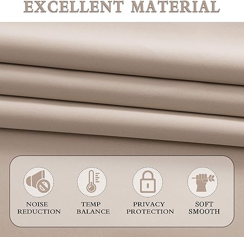 Miniatura 10 de DONREN Cortinas opacas de color rosa claro de 63 pulgadas de largo para guardería, con aislamiento térmico, para oscurecer la habitación, con